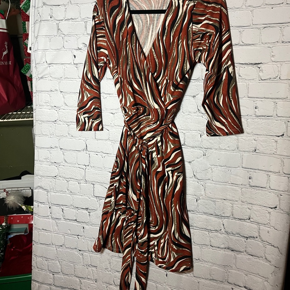 Chic Zebra Print Long Sleeve Dress